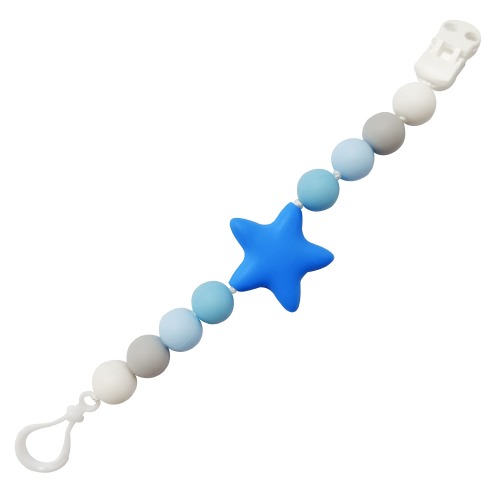 Agafura Teething Pacifier Clip(Star_Blue)