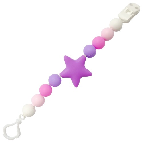Agafura Teething Pacifier Clip(Star_Purple)